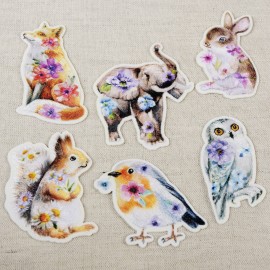 M PATCH FLOWERY ANIMALS