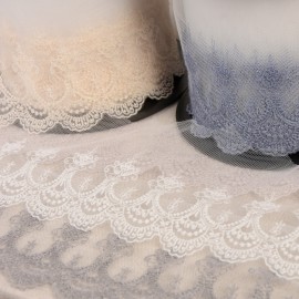 SCALLOPED EMBROIDERED TULLE
