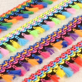 FRANGE POMPON MULTICOLORI