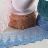 Mat scalloped embroidered flowers tulle