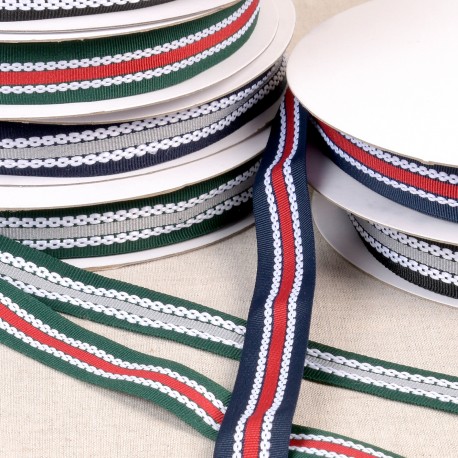 stephanoise S7826 - GALON TRICOLORE ASPECT GROS GRAIN