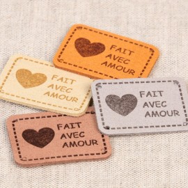 Etikett "Fait avec amour" 35x25mm *6