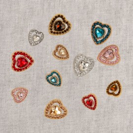 Herzknopf mit Strass
