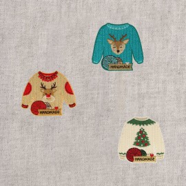 M motif holiday sweater