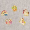 M motif with fringes