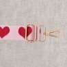 Shoulder strap with heart pattern