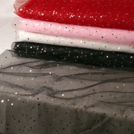 tulle with flocked stars