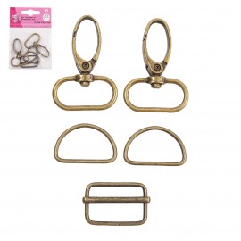 ring and buckle set (2*D 1*RECTANGLE 2*LOOPS)