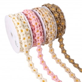 Floral macramé trim