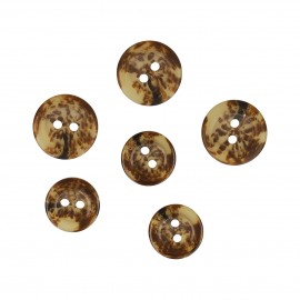 BOUTON 2 TROUS MARBRÉ TRANSPARENT