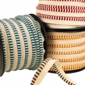 Zweifarbige gerippte Paspel