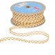Wave trim with gold cross stitches