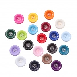 Colored plastic button