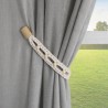 Braided cord magnetic curtain tieback with beads
