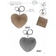 POMPON PORTE CLE COEUR 8CM