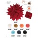 Peony flower brooch 14cm