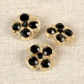 rhinestones button clover