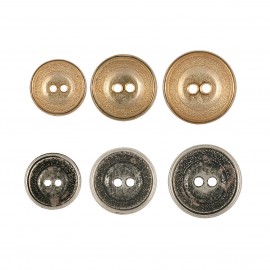 "aged"metal button 2holes