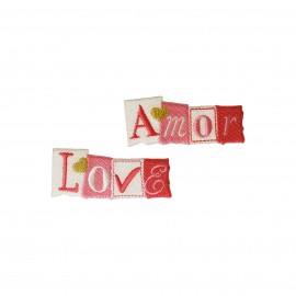 Applicazione ricamata Amor & Love M B