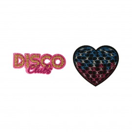 Applicazione ricamata Disco Club & Cuore M A