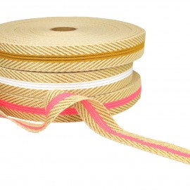 SANGLE AJOUREE AVEC BORDURES CHEVRONS METALLIQUES