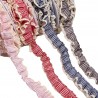 Gingham ruffle and lace trim