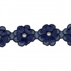 Flower/Organza&beads trim