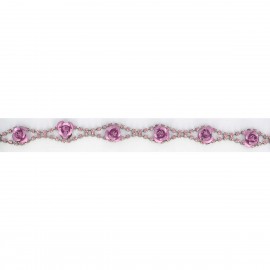 STRASS/BLUMEN BORTE