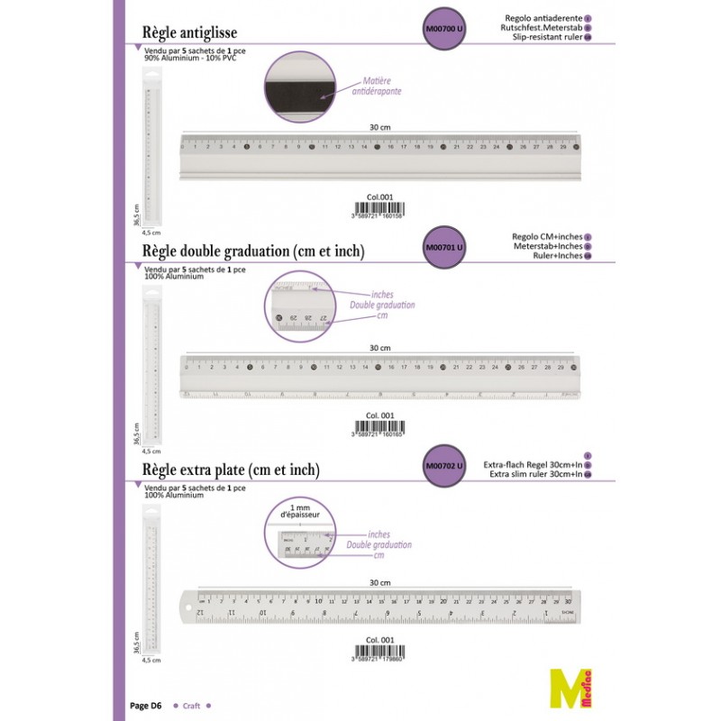 RÈGLE 30CM ANTI GLISSE*1 - Stephanoise mediac