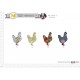 S POULES FLEURIES 3X3,5CM