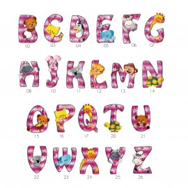 M PINK ALPHABET W/ANIMALS