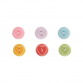 HEART LASER BUTTON 2HOLES