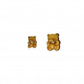 TEDDY BEAR WOODEN BUTTON