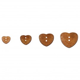 FLOWERY HEART WOOD BUTTON