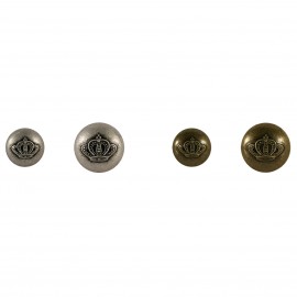 Crown Metal Button