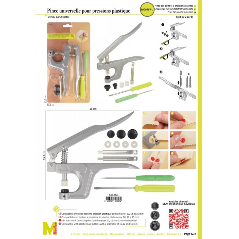 PINCE UNIVERSELLE POUR PRESSIONS PLASTIQUE - Stephanoise mediac