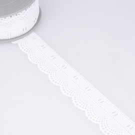 EMBROIDED INSERTION WITH EYELETS