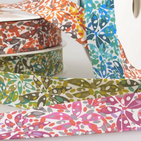 stephanoise S6040 - BIAIS IMPRIMÉ FEUILLES