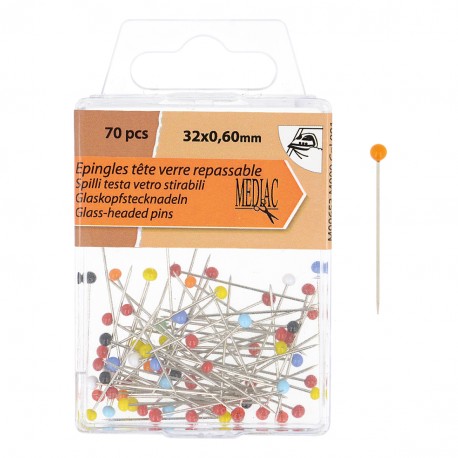 50 Spilli Con Testa Di Vetro Leone Dell'Era - 0.80x50mm Per Cucito E Craft - Foto 2