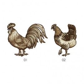 M PATCH ROOSTER AND HEN