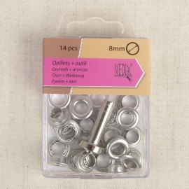 EYELETS+TOOL 8MM *14 PC