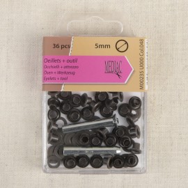 EYELETS+TOOL 5MM *36PC