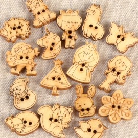 CARVED WOOD BUTTONS