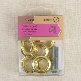 EYELETS+TOOL 15MM *10P