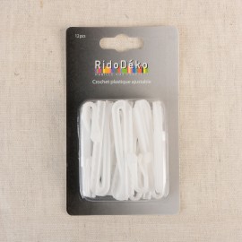 12 ADJUSTABLE PLASTIC HOOKS 7CM