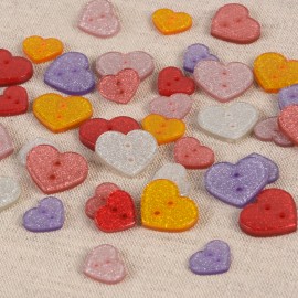 BOUTONS COEUR GLITTER